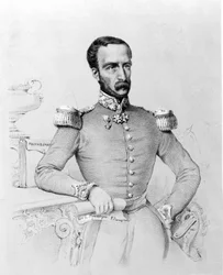 Louis Eugène Cavaignac (1802 - 1857), フランスの将軍、政治家の肖像。1848年のエングレーヴィング。