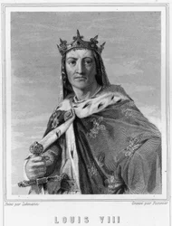 フランス王ルイ8世（1187年～1226年）の肖像-ラヴァレの『フランス史』に掲載されている、エングレーヴィング、sd.