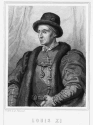 フランス王ルイ11世（1423年～1483年）の肖像 - ラヴァレの『フランス史』に掲載されている、エングレーヴィング、sd.