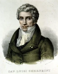 イタリアの作曲家、ルイジ・ケルビーニ（1760-1842）の肖像。