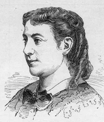 フランスのコメディアン、マドレーヌ・ブロハン（1833-1900）の肖像 8月16日付「Le Monde Illustré」1168号に掲載されたエングレーヴィング。