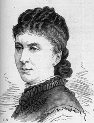 マリア・ファヴァール（ピエレット・イグナス・ピンゴー）（1833-1908）の肖像。1879年8月16日付「Le Monde Illustré」n¡1168に掲載された版画。