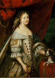 カルロ・エマヌエーレ2世（1634-1675）（サヴォイのシャルル・エマニュエル）の妻、マリア・ジョヴァンナ・バッティスタ・ディ・サヴォイア・ヌムール（マリー・ジャンヌ・バティスト・ド・サヴォイア・ヌムール）（サヴォイ・ヌムール）（1644-1724）の肖像 匿名の絵画。17世紀 トリノ、王宮 - 肖像