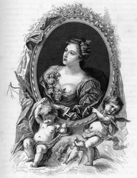 マリー＝マドレーヌ（Marie Madeleine）・ドゥ・ラ・ヴューヴィル、パラベール伯爵夫人（1693-1750）の肖像 - 1862年のエングレーヴィング、初代作家による「世界の女王たち」に掲載 - JGDアルマンドーの指導のもとに出版された。