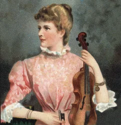 ヴァイオリニスト、マリー・ソルジャー（1863-1955）の肖像。