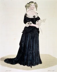 マリー・ド・ラブタン・シャンタル（ラブタン・シャンタル）の肖像（Marie de Rabutin-Chantal, Marquise de Sevigne dit Madame de Sevigne (1626-1696), 文学者の女性。エングレーヴィング 個人蔵