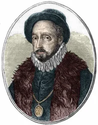 フランスの作家、ミシェル・ド・モンテーニュ（1533-1592）の肖像。