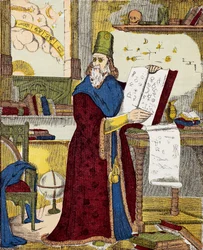 Michel de Notre Dame (Nostradamus) フランスの占星術師の肖像 - Nostradamus, Michel de Notre Dame (1503-1566) フランスの占星術師・医師の肖像 - エングレーヴィング