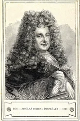 ニコラ・ボワロー・デプレオ（Boileau-Despreaux）（1636 - 1711）の肖像、エングレーヴィング 19世紀