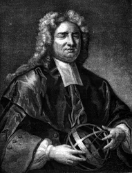 ケンブリッジ大学の数学教授で盲目のNicolas Saunderson（1682 - 1739）の肖像。エングレーヴィング。