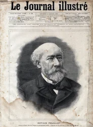 フランスの小説家、劇作家、学者であるオクターヴ・フィーユ（1821-1890）の肖像 - 1891年の「Le journal illustrious」誌に掲載されたエングレーヴィング。