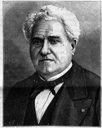 フランスの動物学者・古生物学者Paul Gervais (1816-1879)の肖像。"La Nature "に掲載された版画