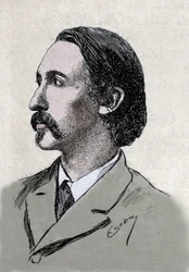 イギリスの作家、ロバート・ルイス・スティーブンソン（1850-1894）の肖像
