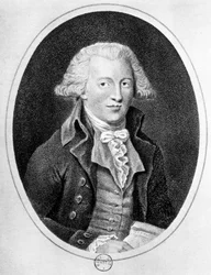 イギリスの探検家、サミュエル・ハーン（1745-1792）の肖像。