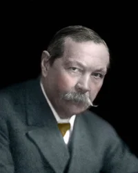 イギリスの小説家、アーサー・コナン・ドイル卿（1859-1930）の肖像。