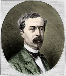 リチャード・ウォレス卿（1818-1890）の肖像。1872年のエングレーヴィング。