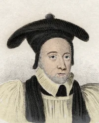 ウィリアム・ジュソン（1582-1663）の肖像（イングランドの聖職者、カントルベリーの古老）。19世紀のエングレーヴィング。
