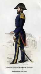 フランス海軍の船記号の肖像。ヴァン・テナックの「Histoire générale de la marine」に掲載されています。