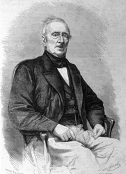フランスの詩人、アルフォンス・ド・ラマルティーヌ（1790～1869）の肖像。
