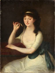 ジェノバの貴族Luigia Pallavicini（1772-1841）の肖像 侯爵夫人で詩人のミューズ 匿名の絵画。19世紀ジェネス、ガレリア・ダール・モデナ