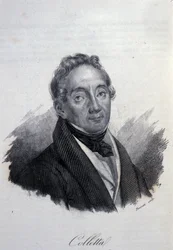 イタリアの愛国者・歴史家ピエトロ・コレッタ（1775-1831）の肖像 19世紀のエングレーヴィング