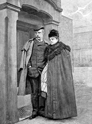 ノルウェーの探検家であり、科学者、外交官でもあったFridtjof Nansen（1861-1930）とその妻の肖像。