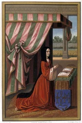 アンヌ・ドゥ・ボージューとして知られるアンヌ・ド・フランス（1461-1522）の祈りを表現したもの。彼女はルイ11世とシャルロット・ド・サヴォアの娘である。照明を当てた後、クロモリトグラフで撮影。