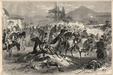 1868年9月、スペイン（グロリオサ）の革命。コルドバ(Cordoba)近郊のアルコレアの戦い(9月20日
