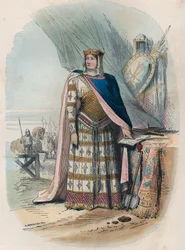 Richilde of the Ardennes (or Richilde of Provence) (ca. 845 2 June 910, Kingdom of Lower Burgundy)は、フランク王国の王であり皇帝であったシャルルの第二の妃である - Portrait of Richilde d