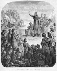 ロベール・ダルブリセルがフォントヴロー（フォントヴロー）の修道院を設立 - モーリス・ラシャトレ著「History of Popes, Kings, Queens, Emperors, through the centuries（数世紀にわたる教皇、王、女王、皇帝の歴史）」に掲載 1857年