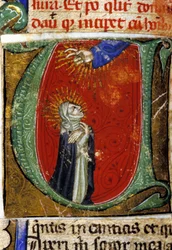 シエナの聖カタリナ（1347-1380）の15世紀の細密画。Biblioteca nazionale Braidense.ミラノ