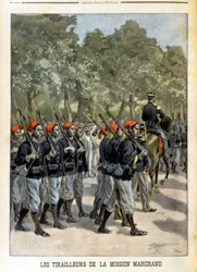 パリのマルシャン・ミッションのセネガル人ティライユ-1899年7月23日付「Le petit journal」に掲載