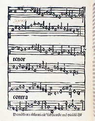 ニコラ・ブルジオの音楽学的研究と文書のための楽譜のページ