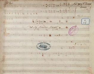 モーツァルトのオペラ「ドン・ジョバンニ」の交響曲の楽譜ページ（1812年
