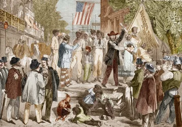 1864年、アメリカのリッチモンドへの奴隷販売。