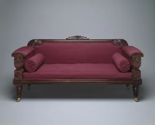 ソファ、c.1821-35（ローズウッドとパイン、ウール張り）
