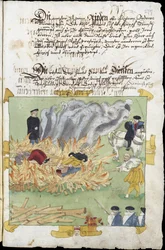 Sorcieres - 11月4日にバーデンで行われた3人の魔女の焼却事件