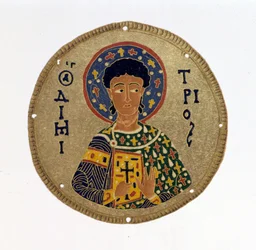 St Demetrius - N. Kondakow著「History and Monuments of Byzantine Enamels（ビザンチン・エナメルの歴史と記念碑）」にて。1892年、クロモリトグラフ。