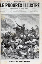 アンタナナリボを奪う-フランス軍がアンタナナリボに侵攻した1895年-Conquete de Madagascar.- 1895年9月30日、フランス遠征軍によるTananariveの占領 - 1895年の "Le Progres illustrious "に掲載された刻印