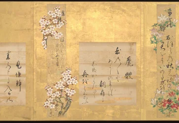 定家十種和歌集（十葉アルバム） 18世紀初頭 紙本墨画・彩色