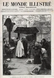 ガリシア（小ロシア）でのイースターエッグの祝福 - 1895年の「The Illustrous World」に掲載された版画