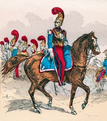1830年から1848年までのルイ・フィリップ治世下のフランス軍 - フランスのカラビニエ - 1882年に出版された「Histoire de dix ans: 1830-1840」に掲載された版画 ルイ＝ブラン（1811-1882)
