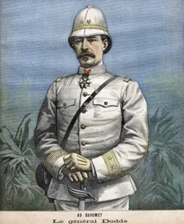 1892年、ベナン（ダホメー）でのフランス人将軍アルフレッド・アメデ・ドッズ（1842-1922年