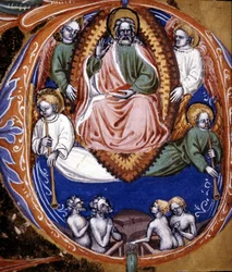 最後の審判 - 聖アウグスティヌスの「De civitate dei」の中で、15世紀初頭。リミニの市立図書館。