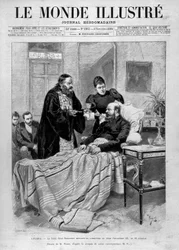 皇帝アレクサンドル3世に聖体拝領する教皇。"The Illustrated World".10/11/1894.