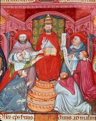 反教皇クレメンス7世（ロベール・ド・ジュネーヴ）（1342年～1394年）が自分の法律を宣言する"