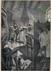 ガラスの芸術：ガラス職人たち。Adolphe BITARDの "Les arts et metiers illustres "に掲載された1885年のエングレーヴィング。