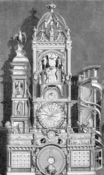 1573年にコンラッド・ダシポディウスが製作したストラスブールの天文時計 - エングレーヴィング