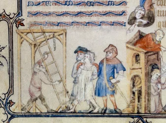 “The ballad of the hanged”. Miniature illustrating the poem of Francois de Moncorbier dit Villon (1431/1432-1463). 15th century (miniature)   1453190   ja       japanese Successfully Translated  Original: Philosophy Translat: Philosophy 1459977 ja japanese