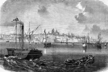 1864年、ウルグアイのモンテビデオの街並み。